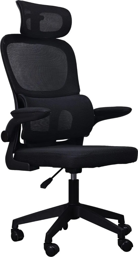 Fotel biurowy Hektor z podparciem lędźwiowym – ergonomiczne krzesło z zagłówkiem