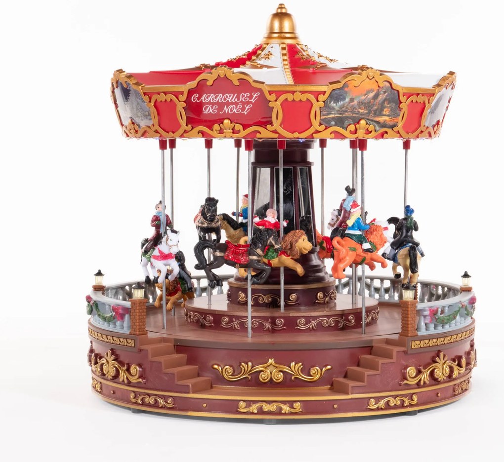 Świąteczna karuzela z oświetleniem i muzyką, 31 cm