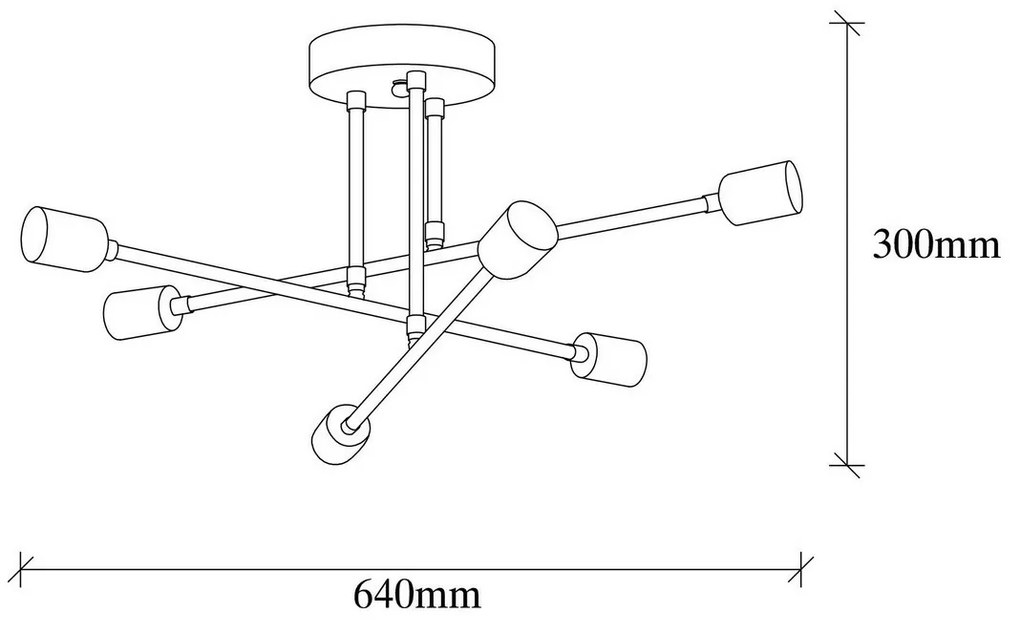 Lampa wisząca Flower - 174-AV, czarna
