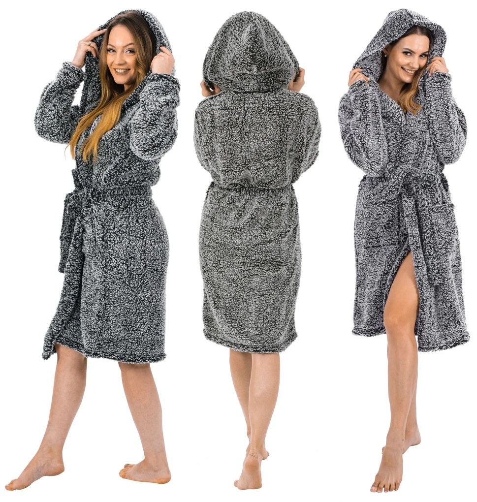 Szlafrok Damski Fluffy grey S/M