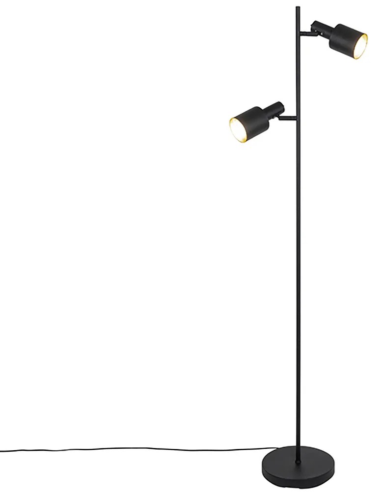 Inteligentna lampa stojąca czarna w komplecie z 2 żarówkami Wi-Fi A60 - Stijn