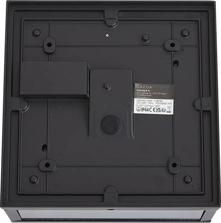 Przemysłowa lampa sufitowa zewnętrzna czarna z czujnikiem ruchu IP44 - Charlois