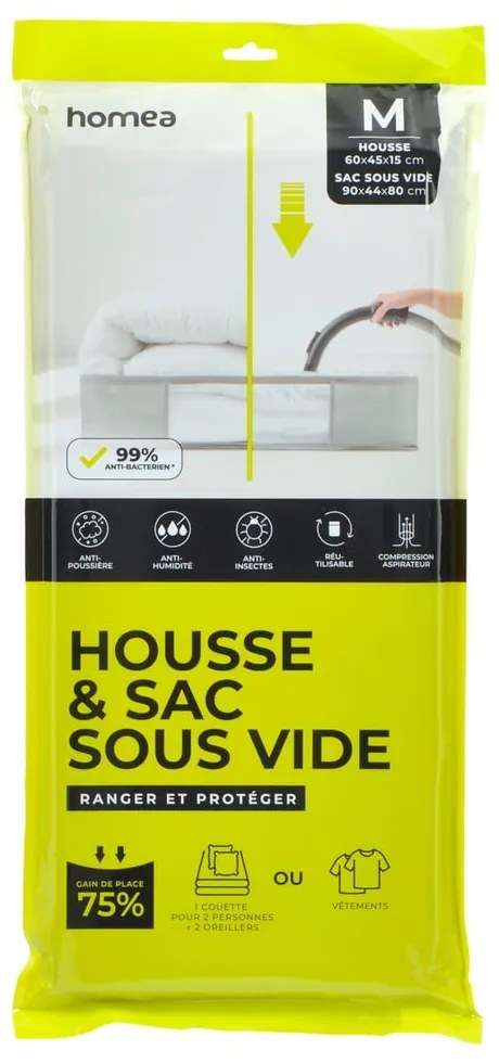 Plastikowy próżniowy pojemnik pod łóżko 60x45x15 cm – Homéa