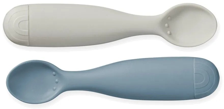 Niebieskio-szare łyżeczki dla dzieci z silikonu zestaw 2 szt. Midnight Mix – Cam Cam Copenhagen