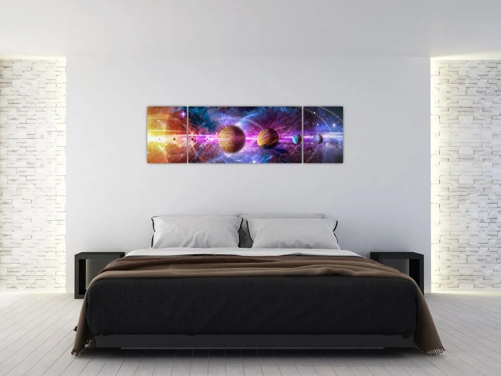 Obraz - Układ Słoneczny (170x50 cm)