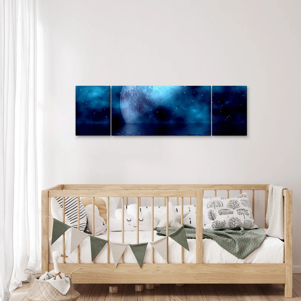 Obraz księżyca nad morzem (170x50 cm)