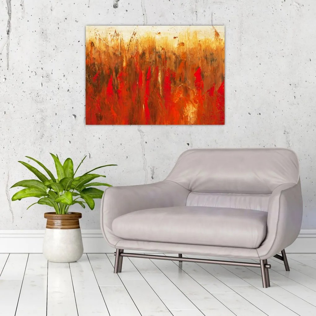 Obraz na szkle malowanej abstrakcji (70x50 cm)