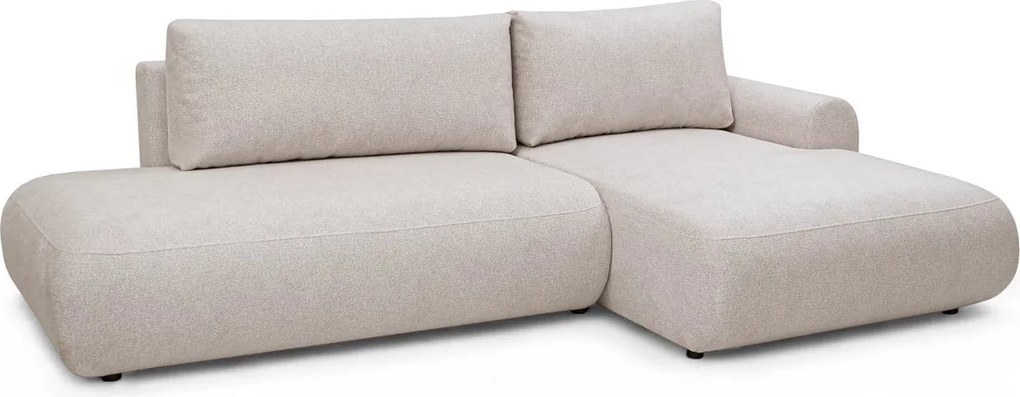 Narożnik Lotulis L II z funkcją spania prawostronny - kremowa dzianina hydrofobowa Blur 01