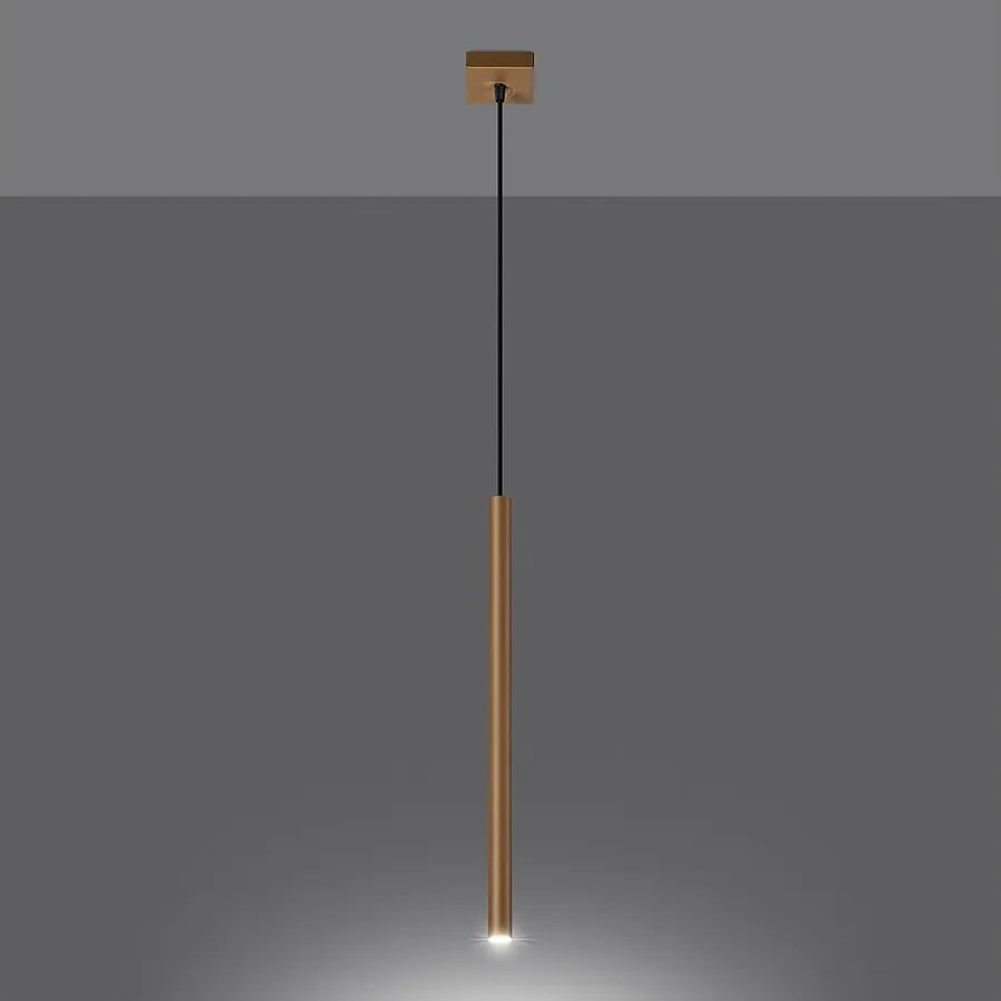 Lampy wiszące nowoczesny Brill, stal - 1 źródło światła 3000K - L.3.5 x H.115 cm - złoty