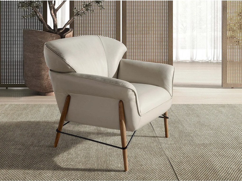 Piaskowy fotel skórzany 5129 ANGEL CERDA