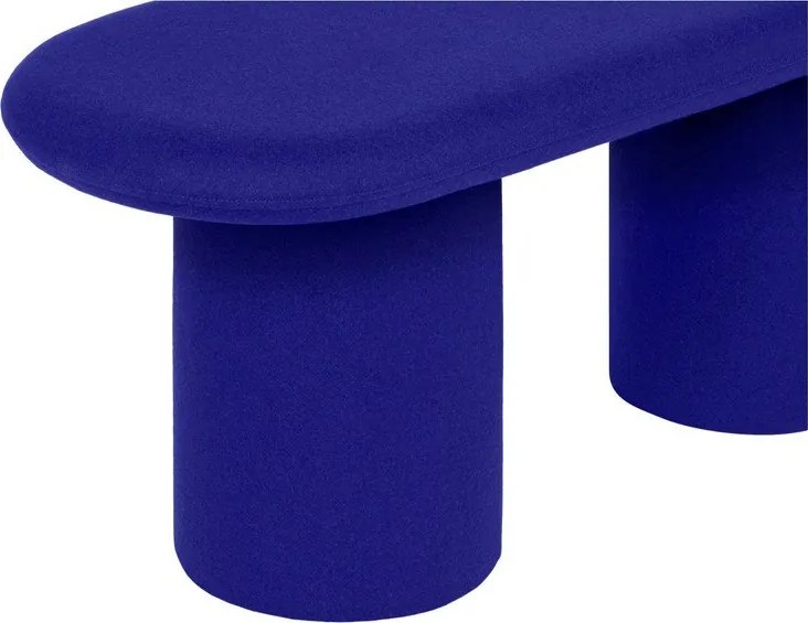 Niebieska wełniana tapicerowana ławka Rull – noo.ma