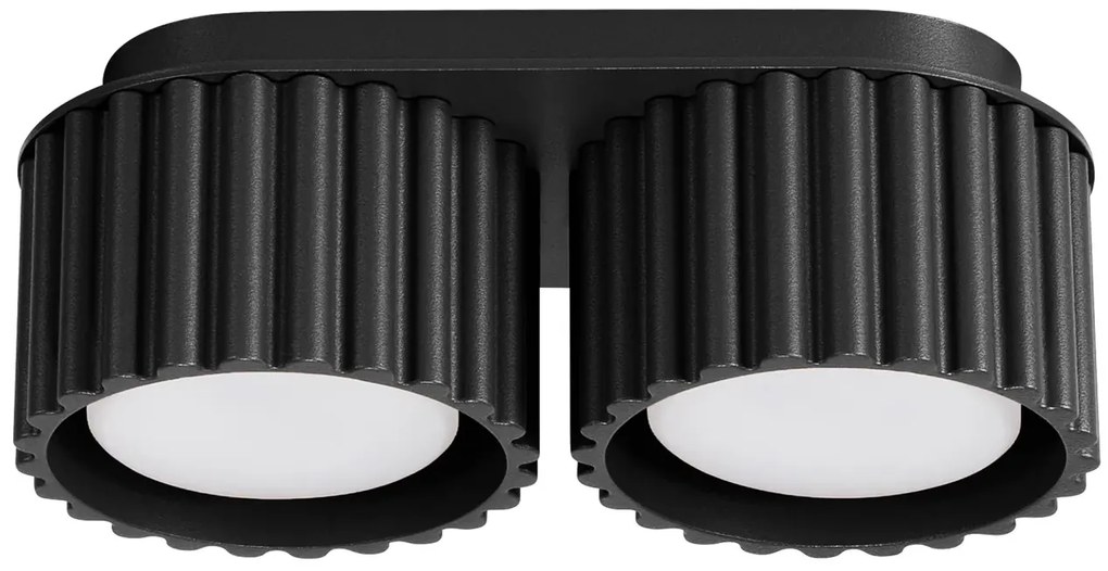 Czarny ryflowany plafon sufitowy K6-G48