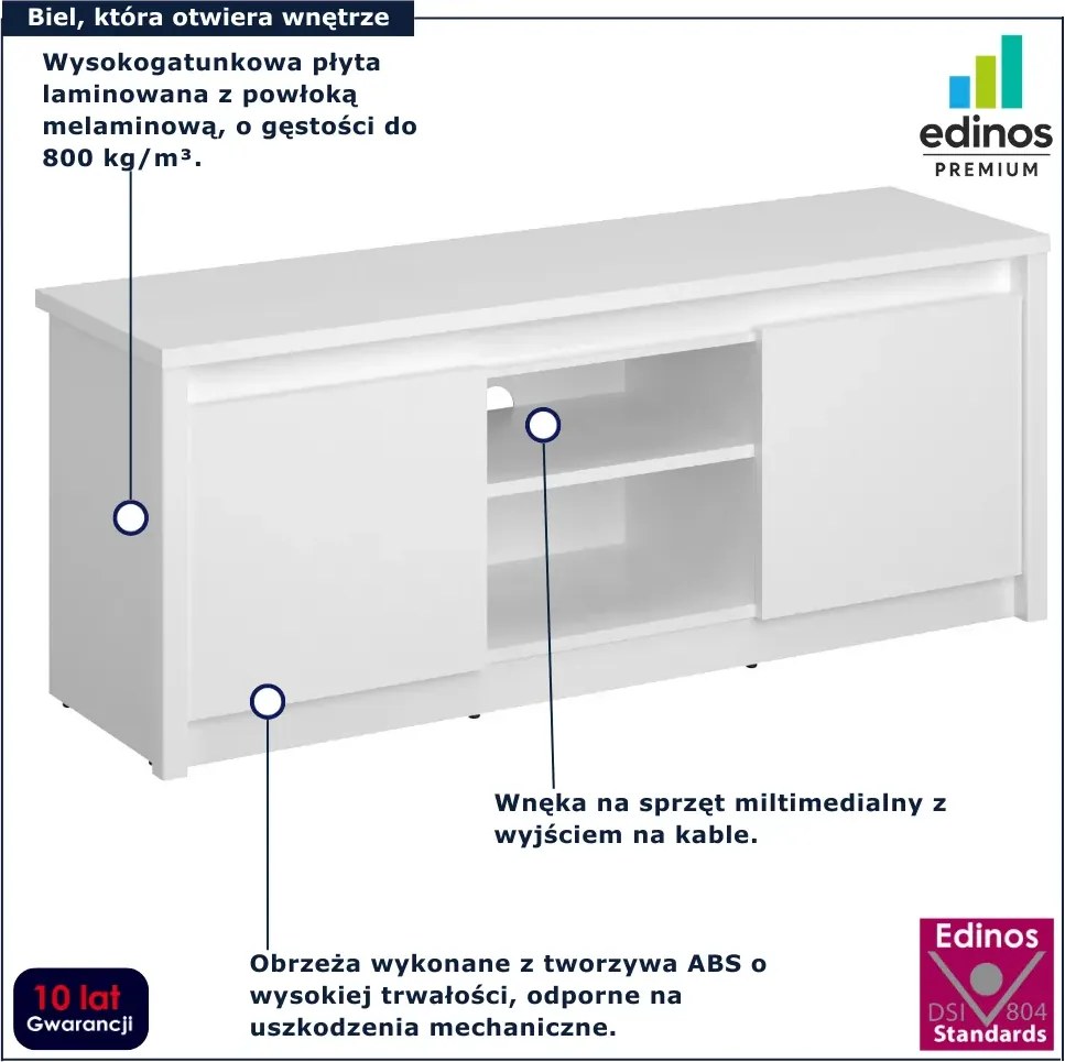 Skandynawska biała szafka RTV L3-K11