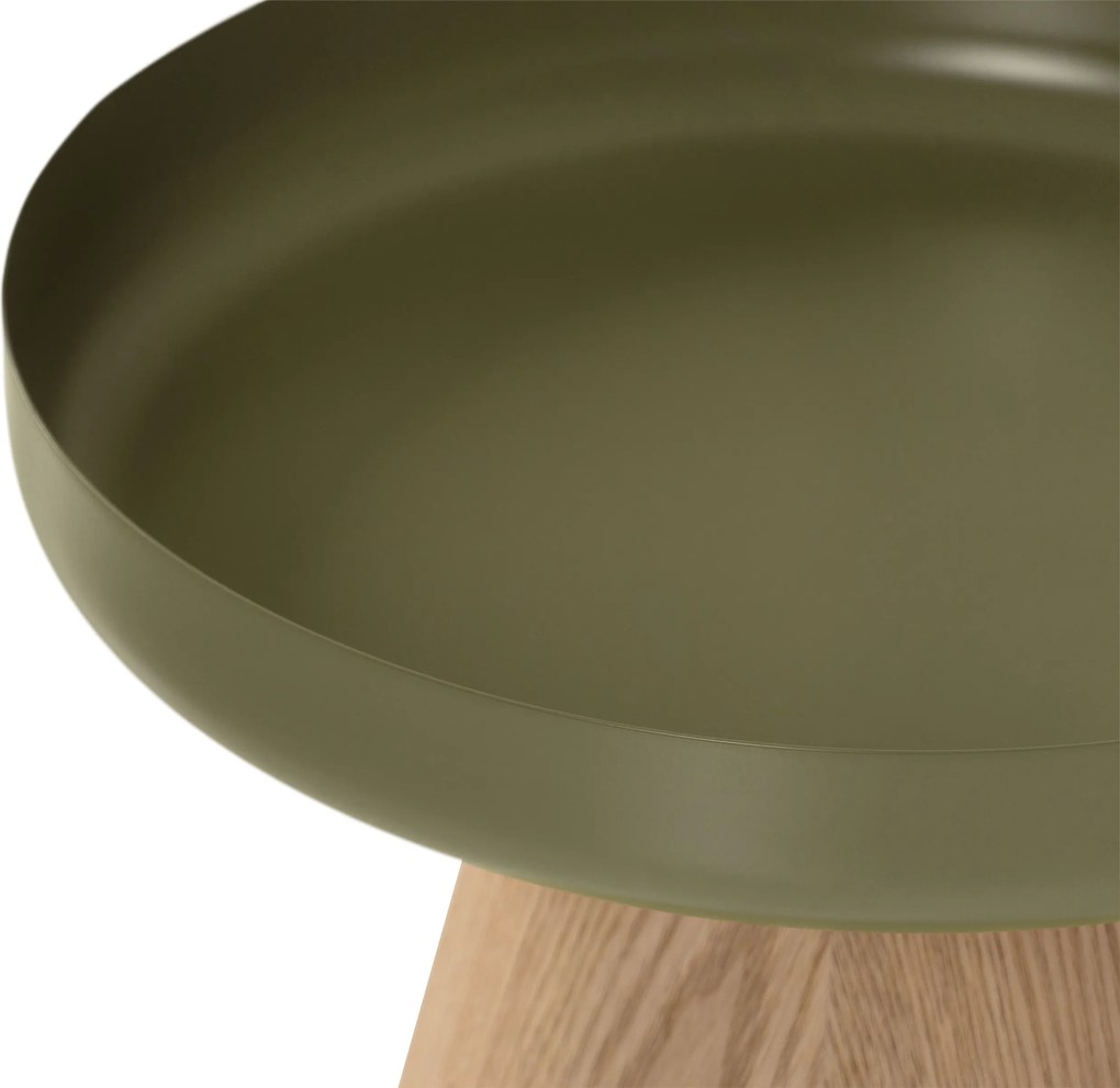 Stolik kawowy okrągły Tresel 40 cm do salonu - naturalny / zielony