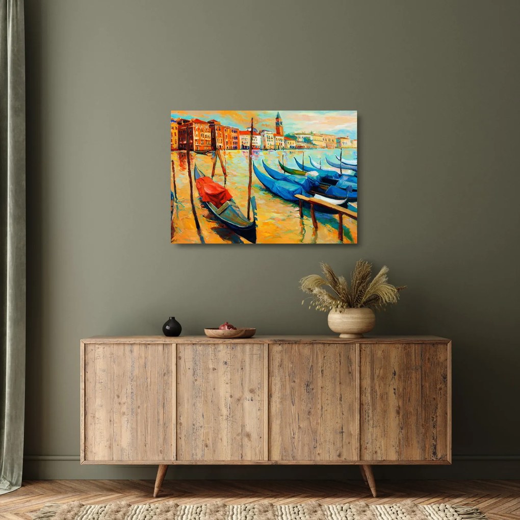 Obraz na szkle - Port w Wenecji (70x50 cm)