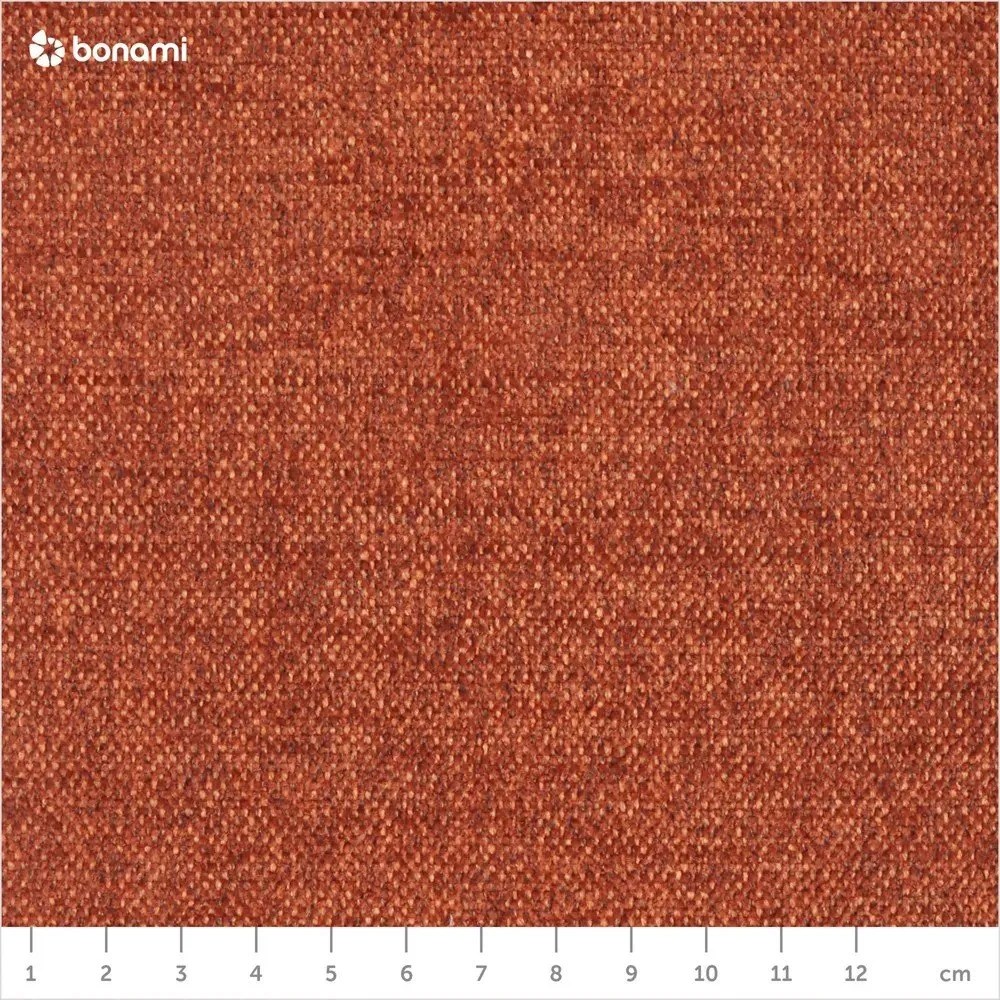 Ceglasta rozkładana sofa w kształcie litery "U" Miuform Scandic Lagom, prawostronna