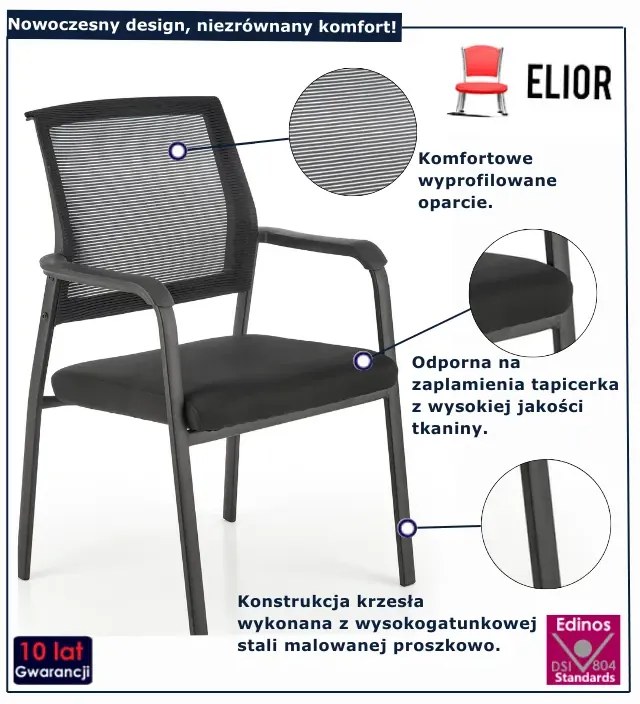 Fotel czarny konferencyjny M7-K31