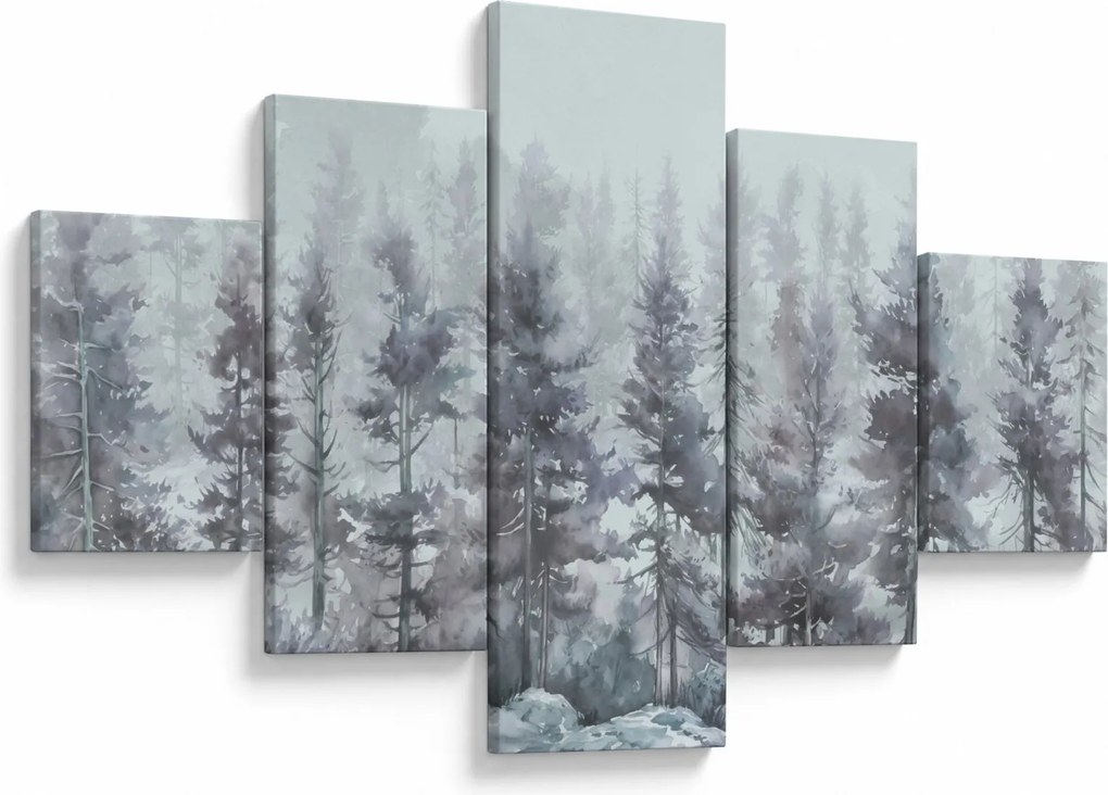 Obraz - Pine forest II, aquarel (125x70 cm)