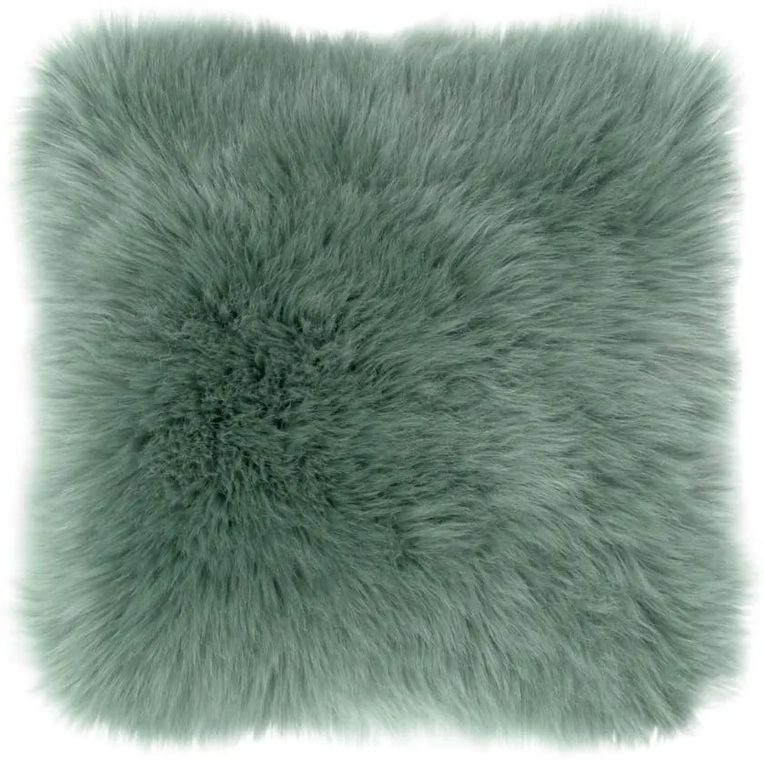 Zielona poduszka Tiseco Home Studio Sheepskin, 45x45 cm