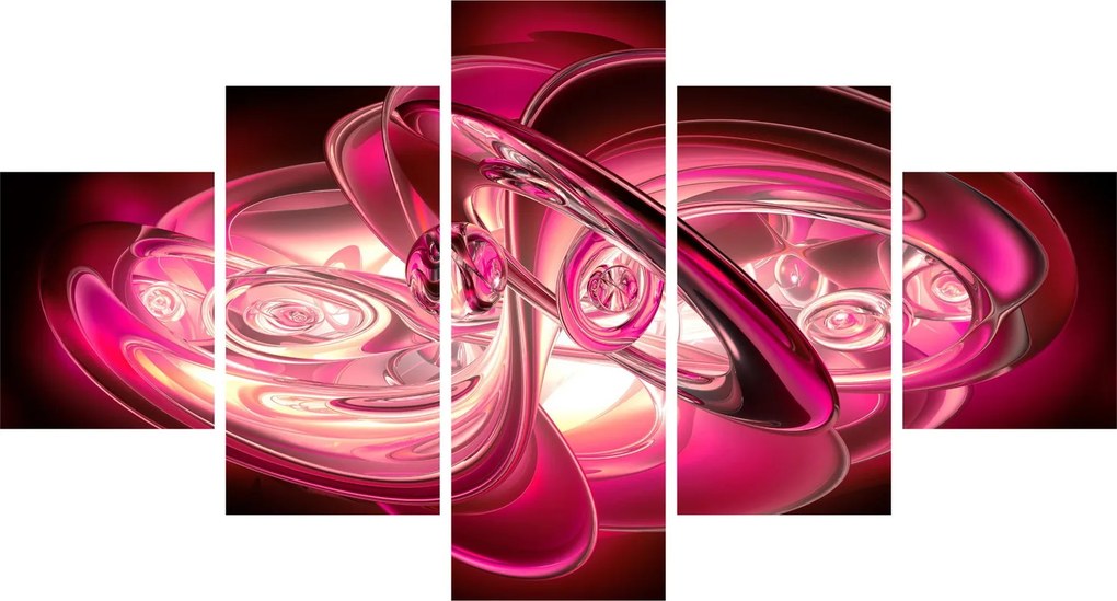 Obraz różowych fraktali (125x70 cm)