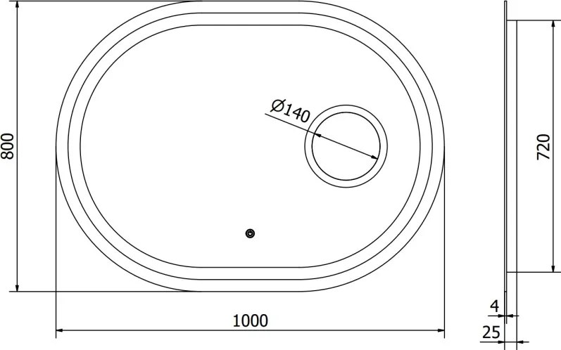 Mexen Umba lustro łazienkowe podświetlane z lusterkiem kosmetycznym 100 x 80 cm, LED 6000K, antypara - 9822-100-080-611-00