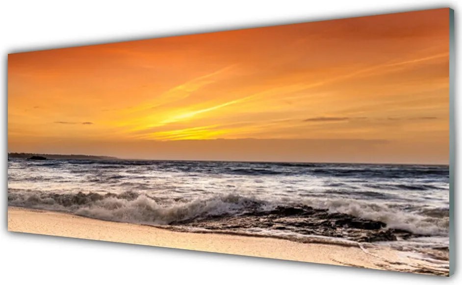 Panel Szklany Słoneczne Refleksy na Falach