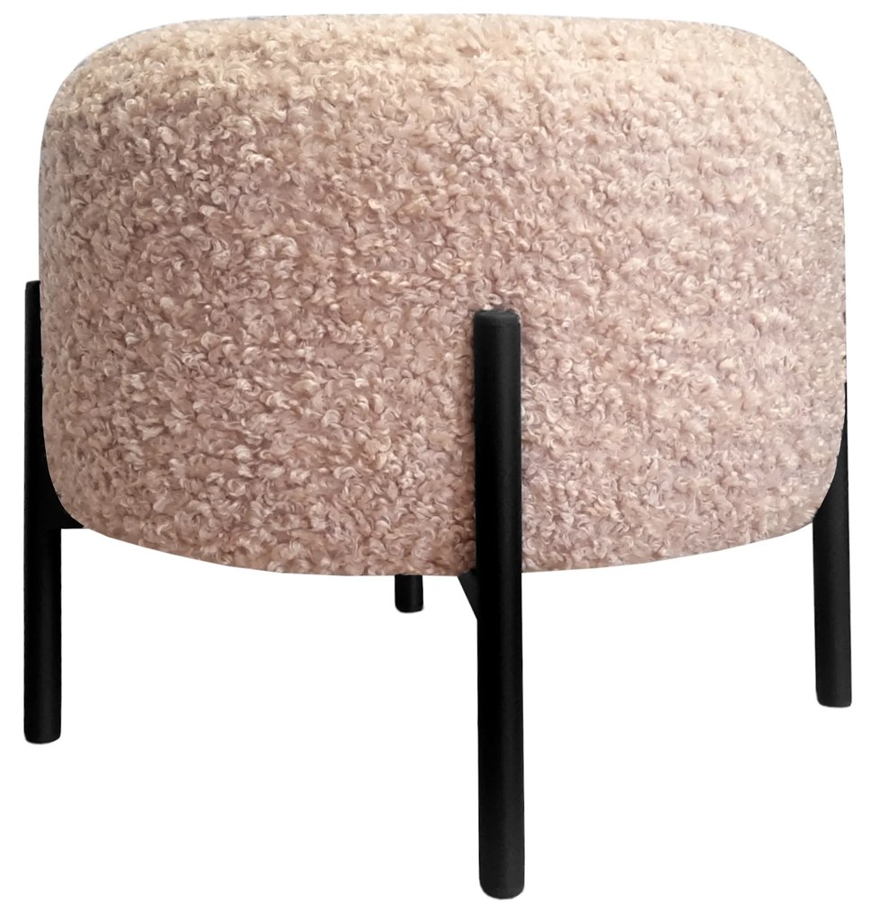 Pufa OLA LOFT ławka podnóżek metal czarny Rolf2