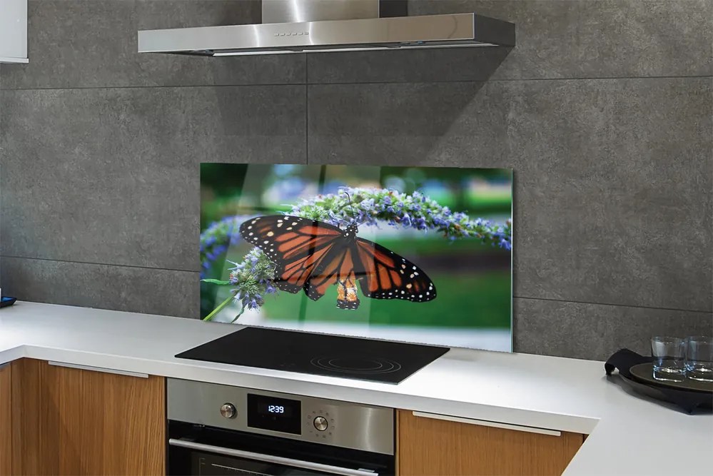 Panel Szklany Motyl Spijający Nektar