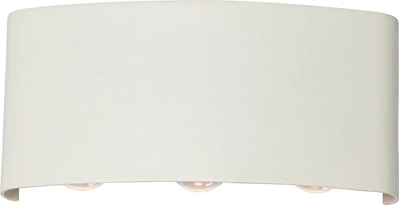 Lampa ścienna zewnętrzna biała z wbudowanym LED 6-światłowa IP54 - Silly