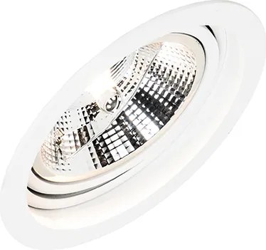Zestaw 6 Okrągłych Regulowanych Białych Reflektorów Wpuszczanych - Chuck 111