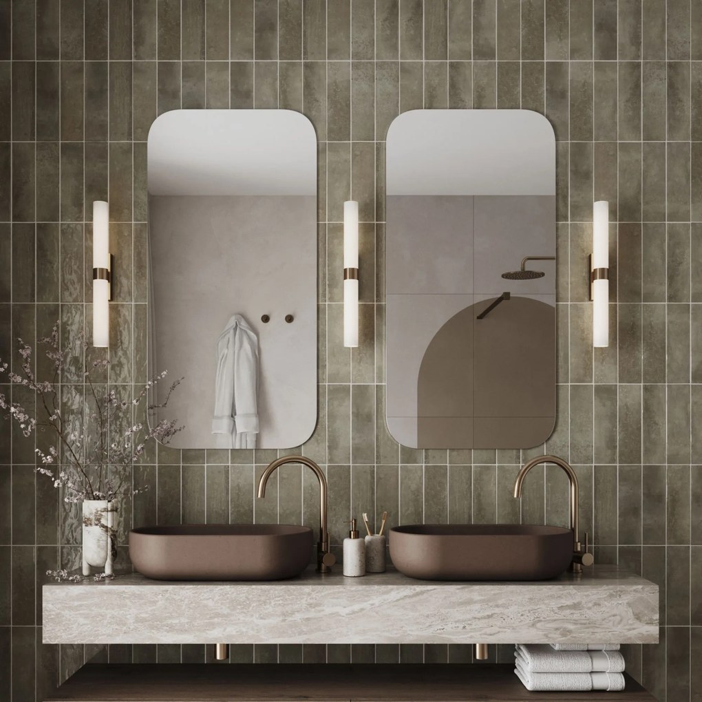 Lustro prostokątne bez ramy oszlifowane obracalne bez podświetlenia ROUND | Różne rozmiary | Różne kolory szkła : Kolor tafli szkła - Srebrny, Rozmiar - 90 x 180 cm