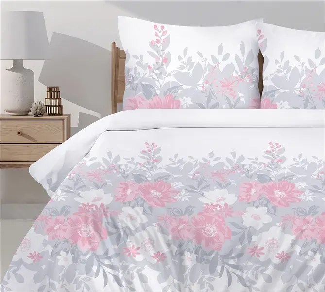 Pościel bawełniana Greno Premium New Joy 220x200 cm szara GRENO