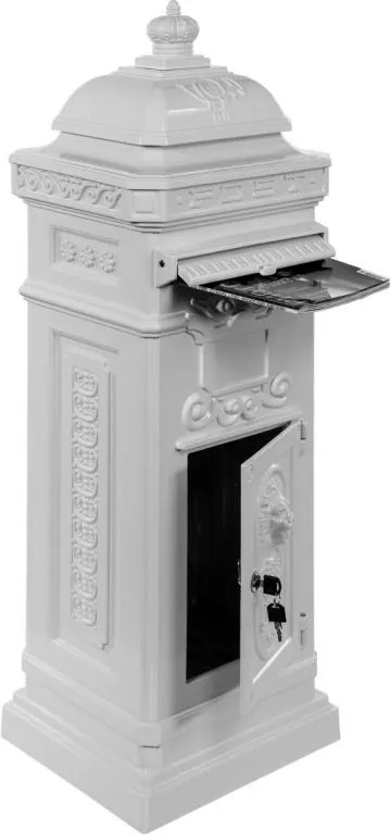 Skrzynka na listy antyczna biała