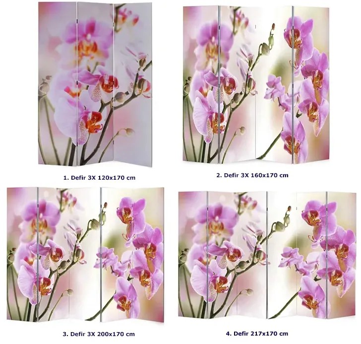 Kolorowy parawan w kwiaty - Folken 3X 217 x 170 cm