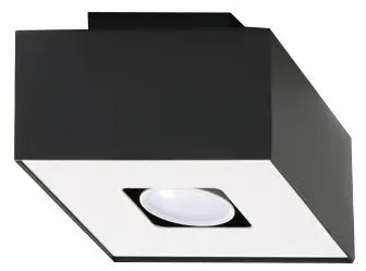 Designerski kwadratowy plafon E773-Sofis - czarny