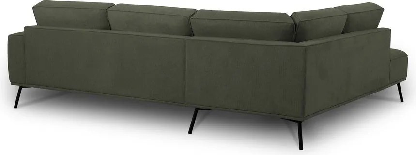 Ciemnozielony narożnik z tkaniny szenilowej (lewostronny/w kształcie litery L) Amsterdam – Scandic