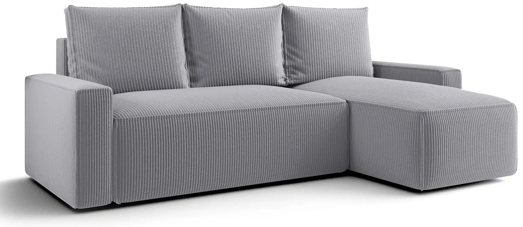 Jasnoszary narożnik z funkcją spania i pojemnikiem  Z3-C08