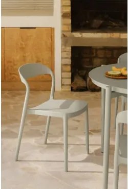 Zestaw 4 Sztaplowanych Krzeseł Ogrodowych Z Polipropylenu Brenza Awokado - Sklum