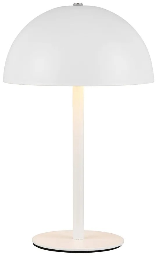 Lampa stołowa LED w matowym białym kolorze z metalowym kloszem (wysokość 21 cm) Munoz – Trio
