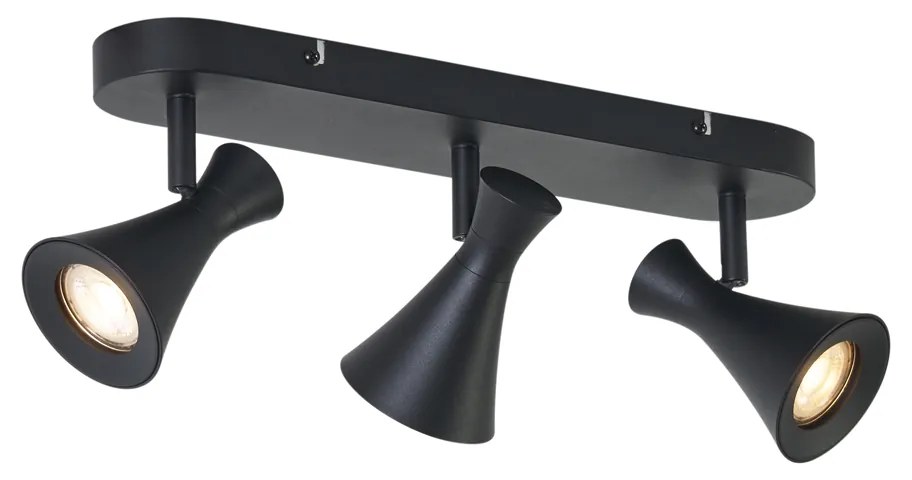 Nowoczesny reflektor sufitowy czarny 3-punktowy regulowany - Triangle