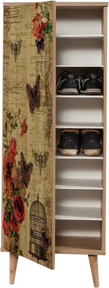 Szafka na buty Mega Sonoma Oak Roses