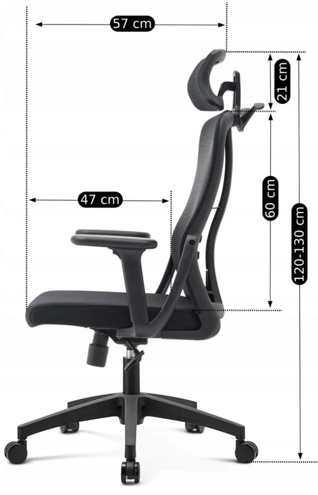 Fotel Biurowy Ergonomiczny Obrotowy JULIET Wentylowany Czarny Nowoczesny
