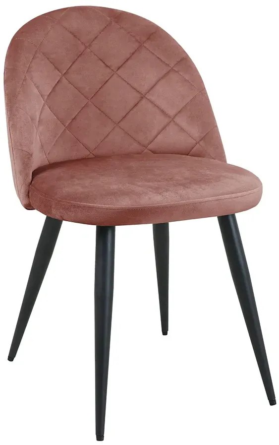 Tapicerowane różowe krzesło z metalowymi nogami F0-S06
