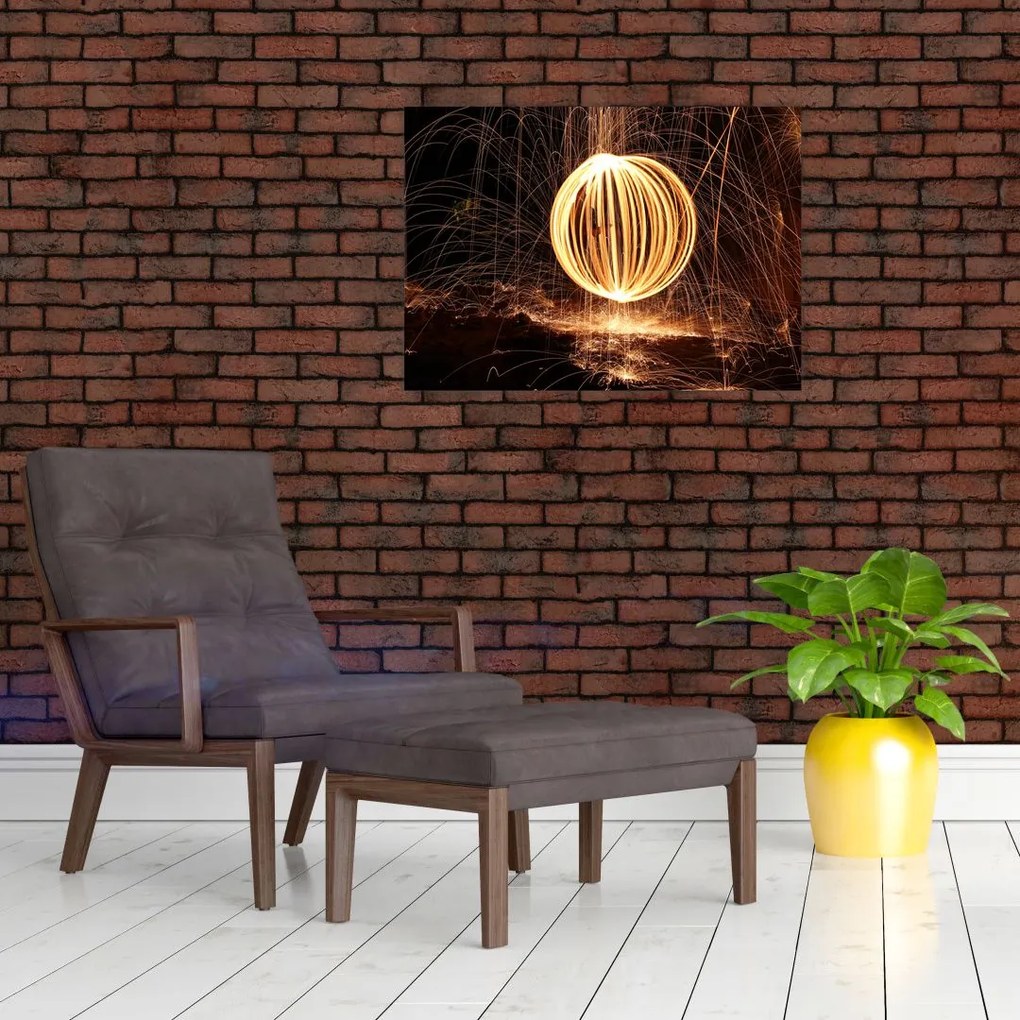 Obraz na szkle - świecące kule (70x50 cm)