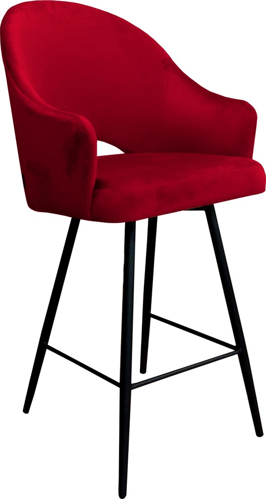 Hoker Velvet krzesło barowe tkanina Welur podstawa metalowa : Kolor nogi - Czarna stożek, Kolor tkaniny - VELVET - MG31, Typ siedziska - Siedzisko stałe