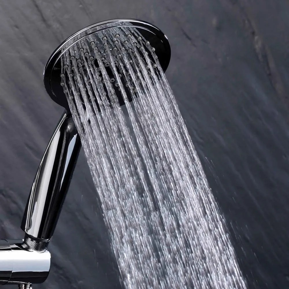 Plastikowy zestaw prysznicowy w kolorze matowego srebra ze słuchawką prysznicową 70 cm Hydro – douceur d'intérieur
