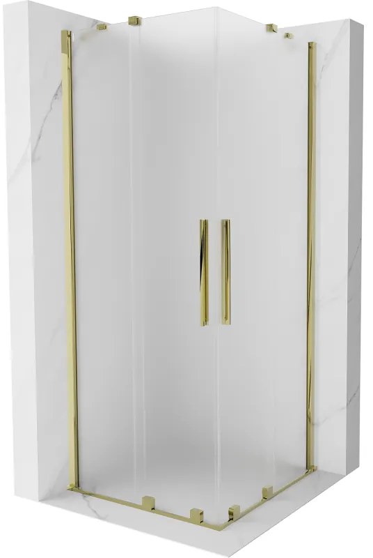 Mexen Velar Duo kabina prysznicowa rozsuwana 80 x 80 cm, szron, złota - 871-080-080-32-50