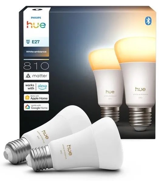 Zestaw 2x żarówek LED ściemnialnych Philips Hue WHITE AMBIANCE E27/6W/230V 1000-20000K