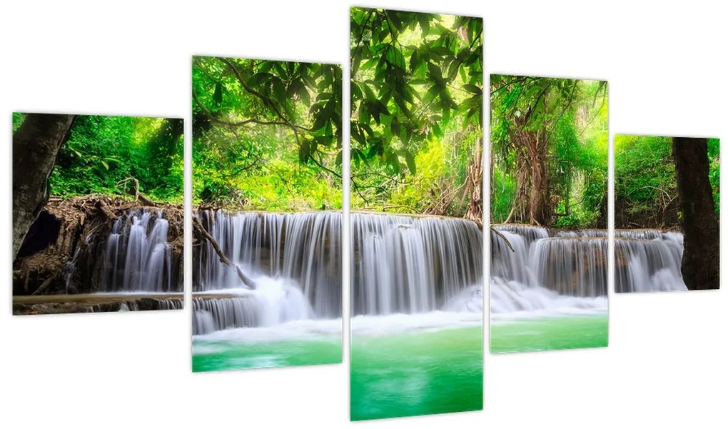 Obraz wodospadu w Kanchanaburi, Tajlandia (125x70 cm)