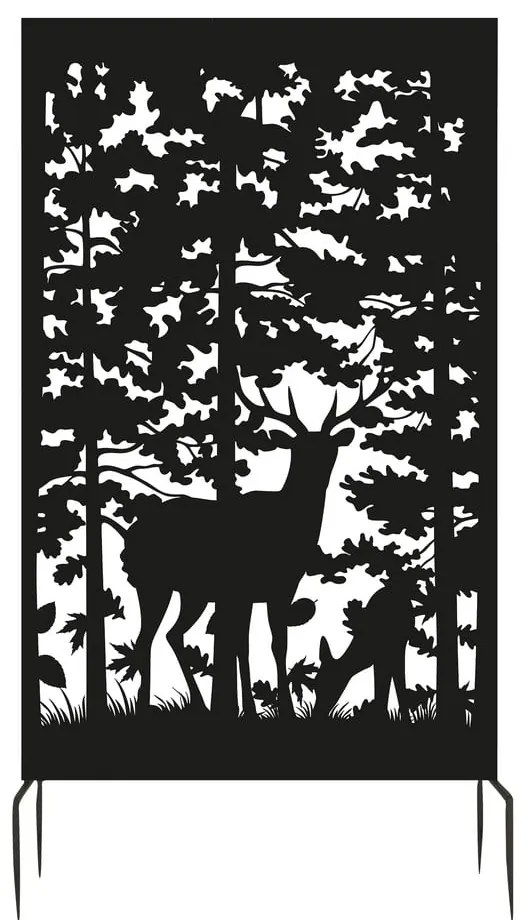 Czarna metalowa osłona balkonowa 100x186 cm Deer – Esschert Design